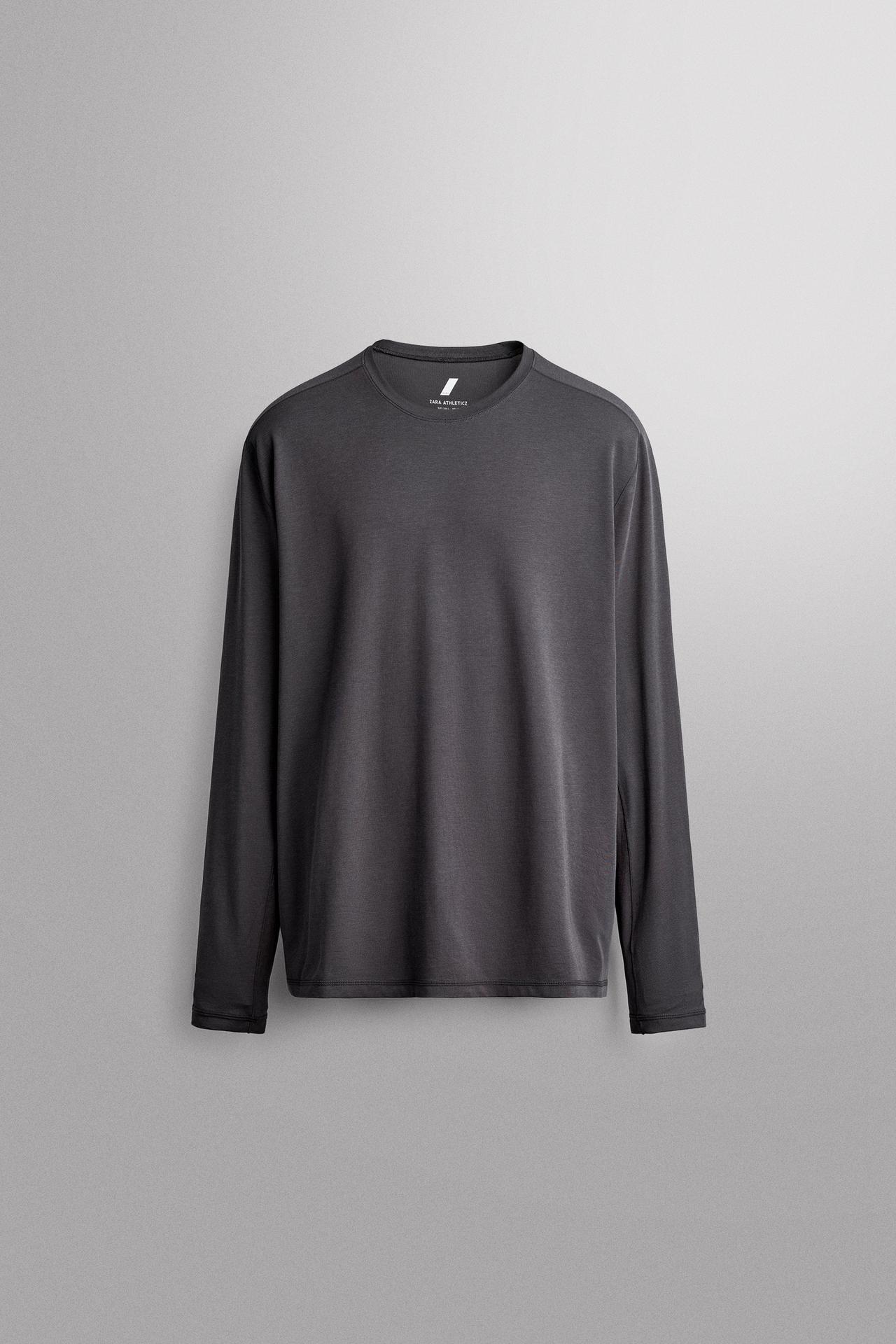 LONG SLEEVE TECHNICAL T-SHIRT — Blue / Gray