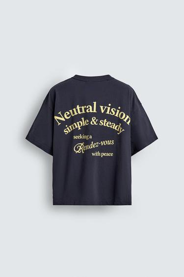 CONTRAST SLOGAN PRINT T-SHIRT - Purple by Zara - Image 7