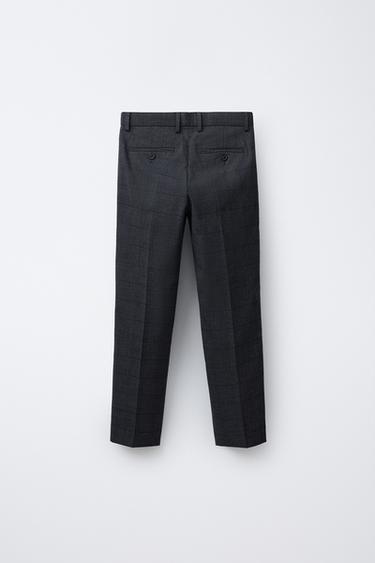 PANTALON DE COSTUME À CARREAUX - Bleu / Gris de Zara - Image 1