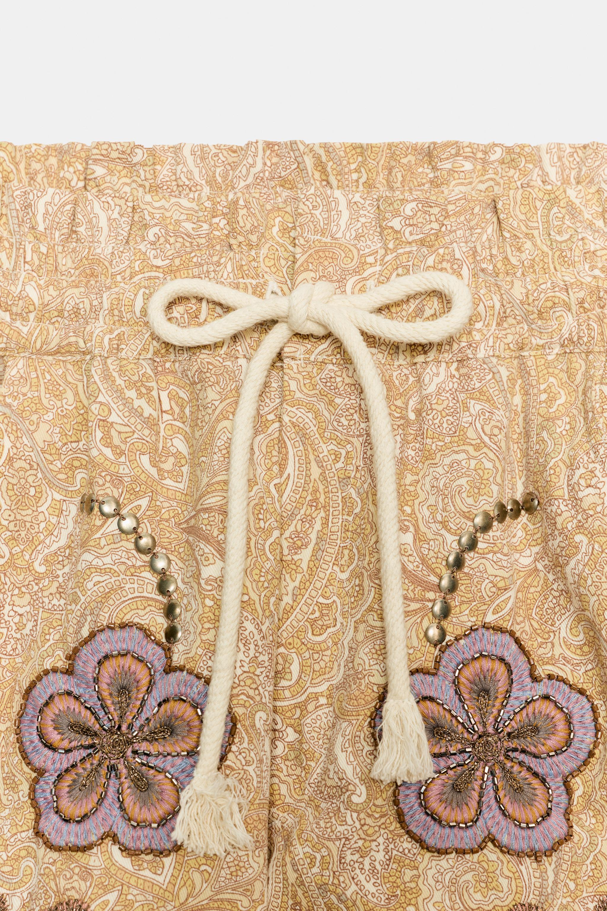 Женские шорты Zara ZW COLLECTION EMBROIDERED SHORTS — фото 9