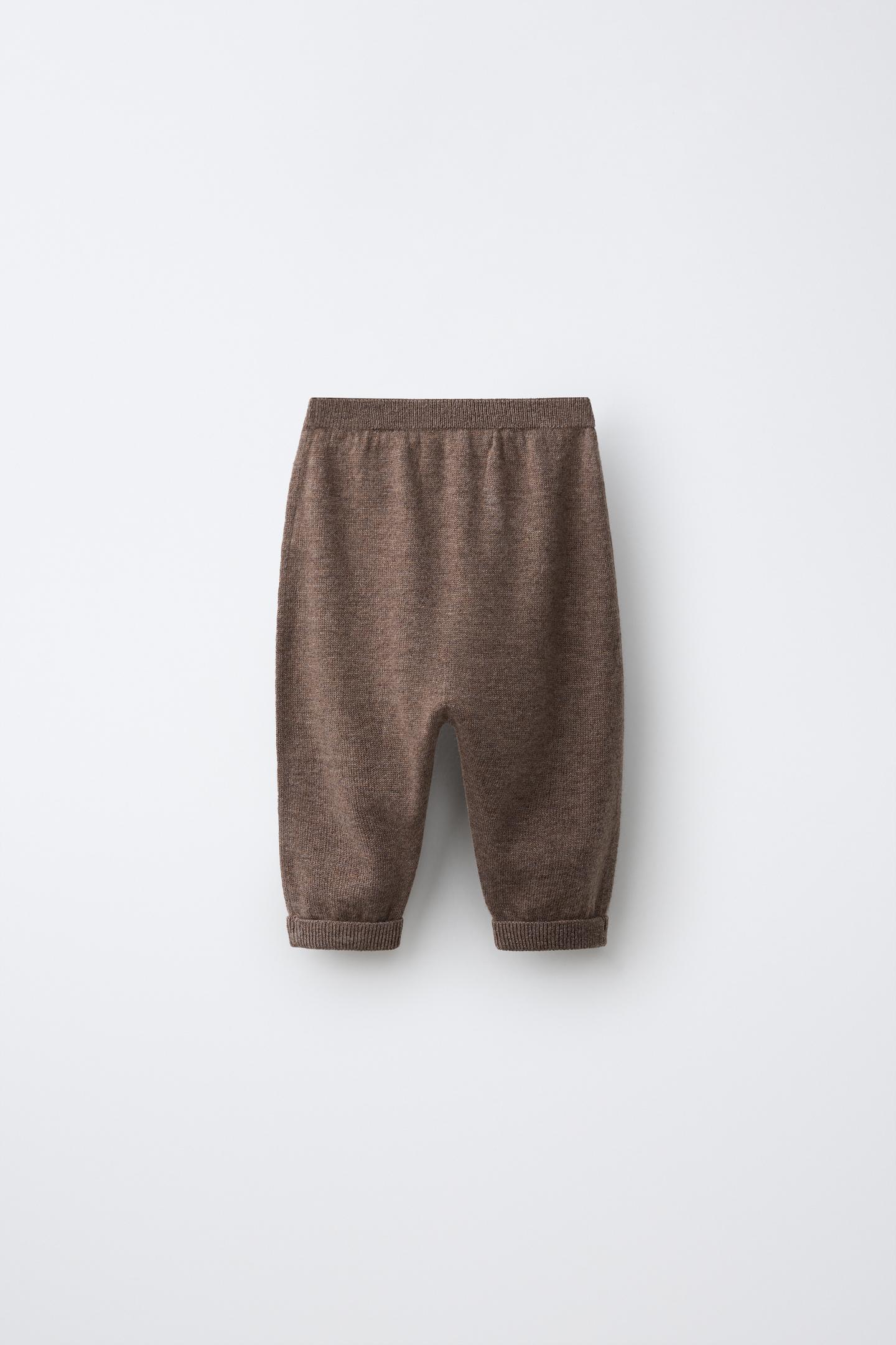Детские леггинсы Zara Wool-Cashmere Blend Drop-Crotch, цвет: Коричневый — фото 2