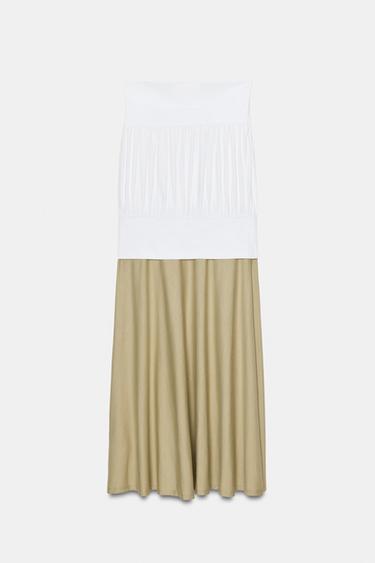 ROBE MIDI BIMATIÈRE - Blanc de Zara - Image 7