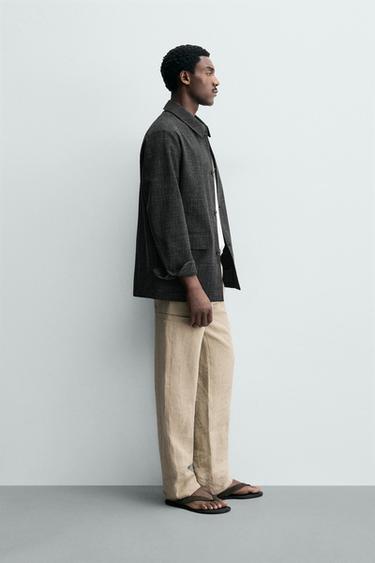 RELAXED FIT WAFFLE TEXTURED BLAZER - Black by Zara - Image 3