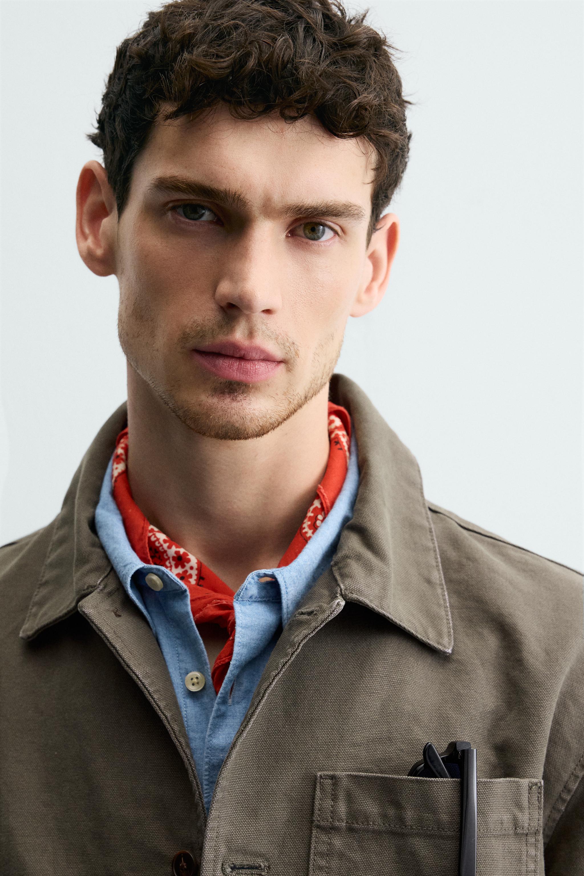 WASHED CANVAS RELAXED FIT OVERSHIRT