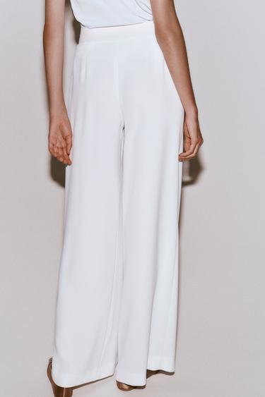PALAZZO TROUSERS WITH DARTS - Oyster-white by Zara - Image 3