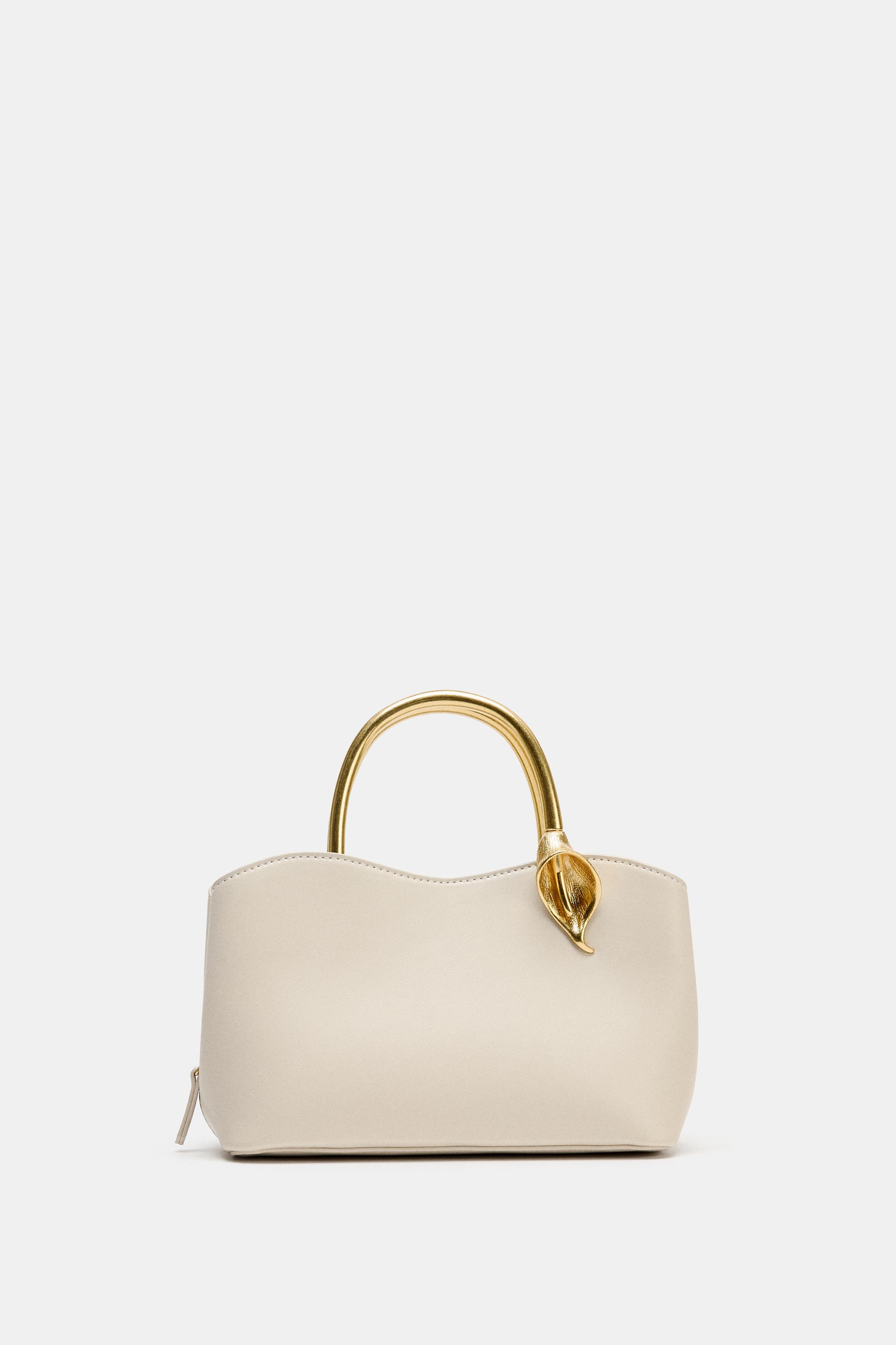 フラワーメタルディテールバケットバッグ - エクリュ | ZARA Japan / 日本