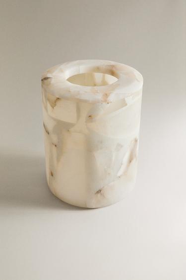 PAPELERA BAÑO ALABASTRO RESINA - Beige claro de Zara - Imagen 0