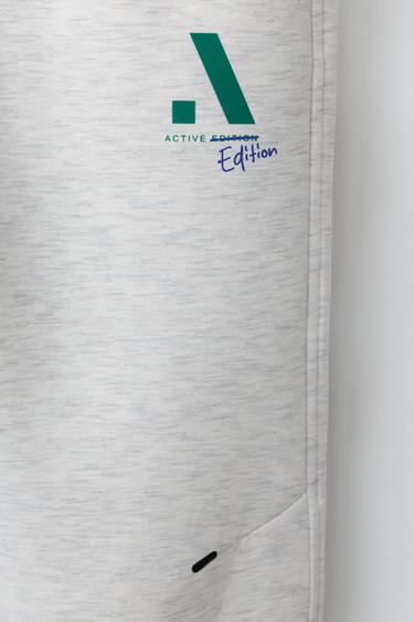 PANTALON SPORT LOGO NÉOPRÈNE - Gris chiné de Zara - Image 3