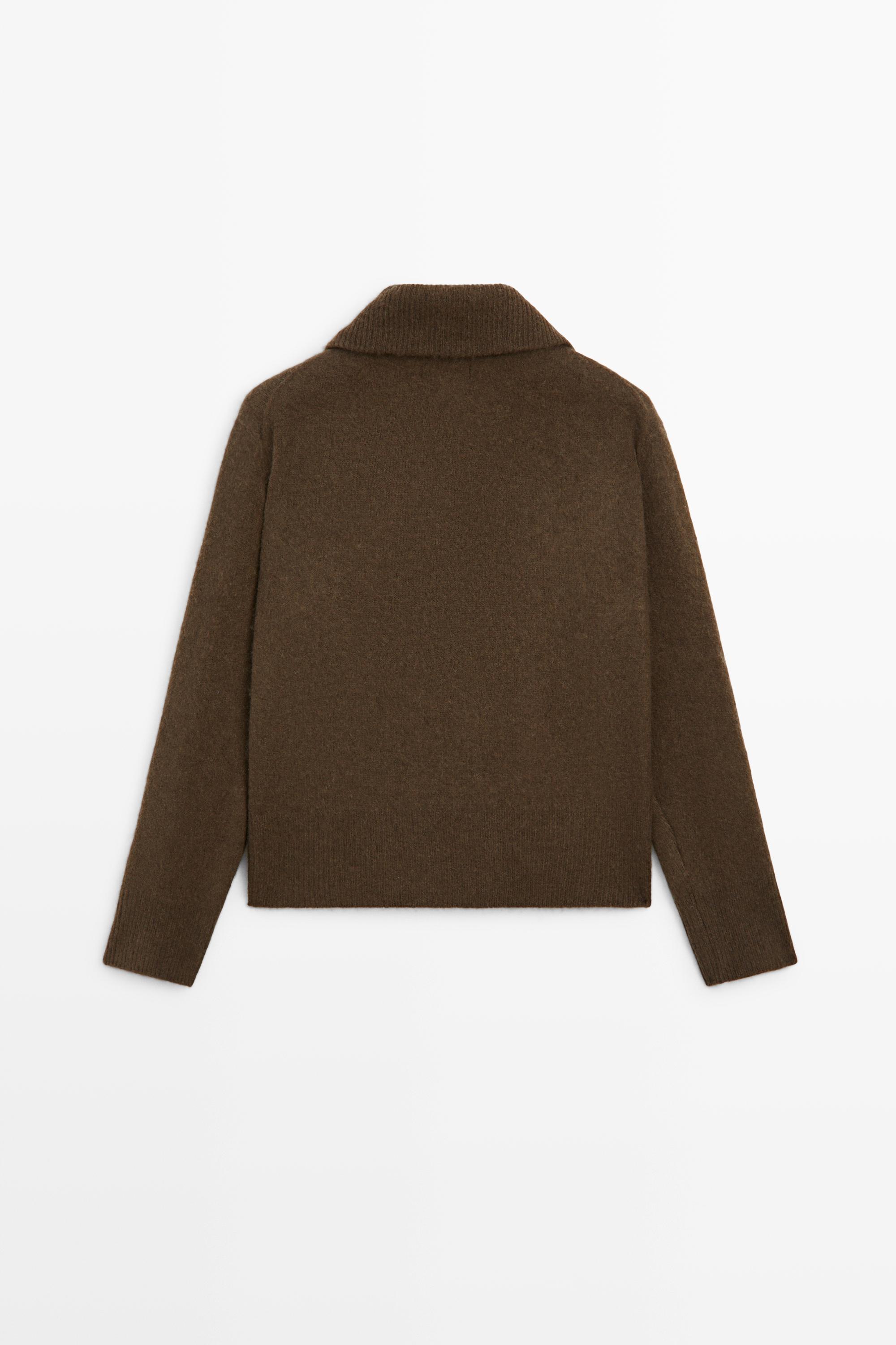 Wool blend toggle cardigan