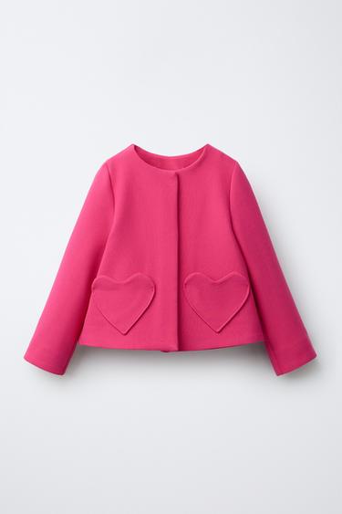 BLAZER WITH HEART POCKETS - Fuchsia by Zara
