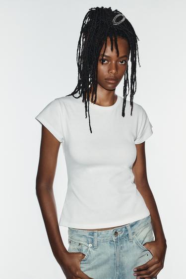 Zara BACK CORSET T-SHIRT - White