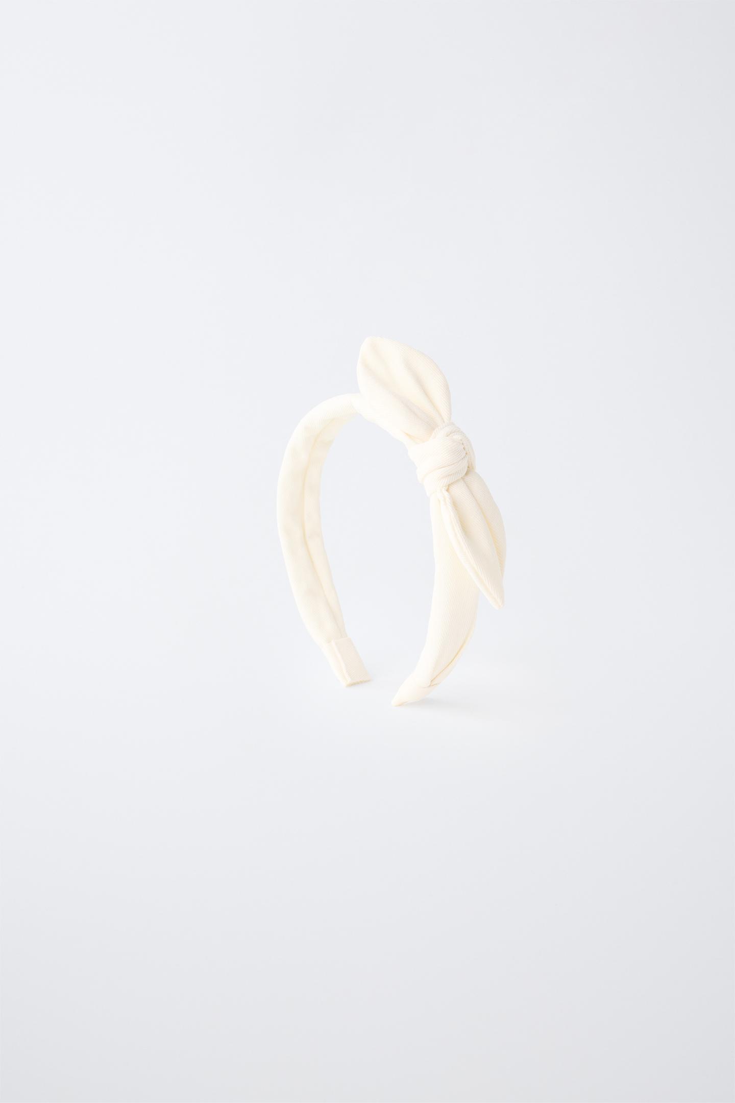 Детские аксессуары для волос Zara Textured Bow Headband, цвет: Экрю — фото 1