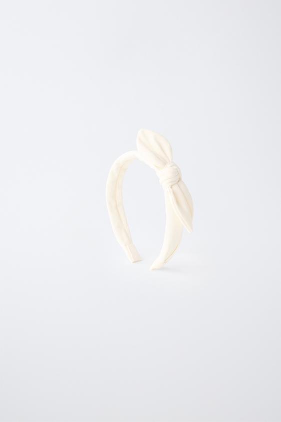 TEXTURED BOW HEADBAND - Ecru by Zara - Image 0