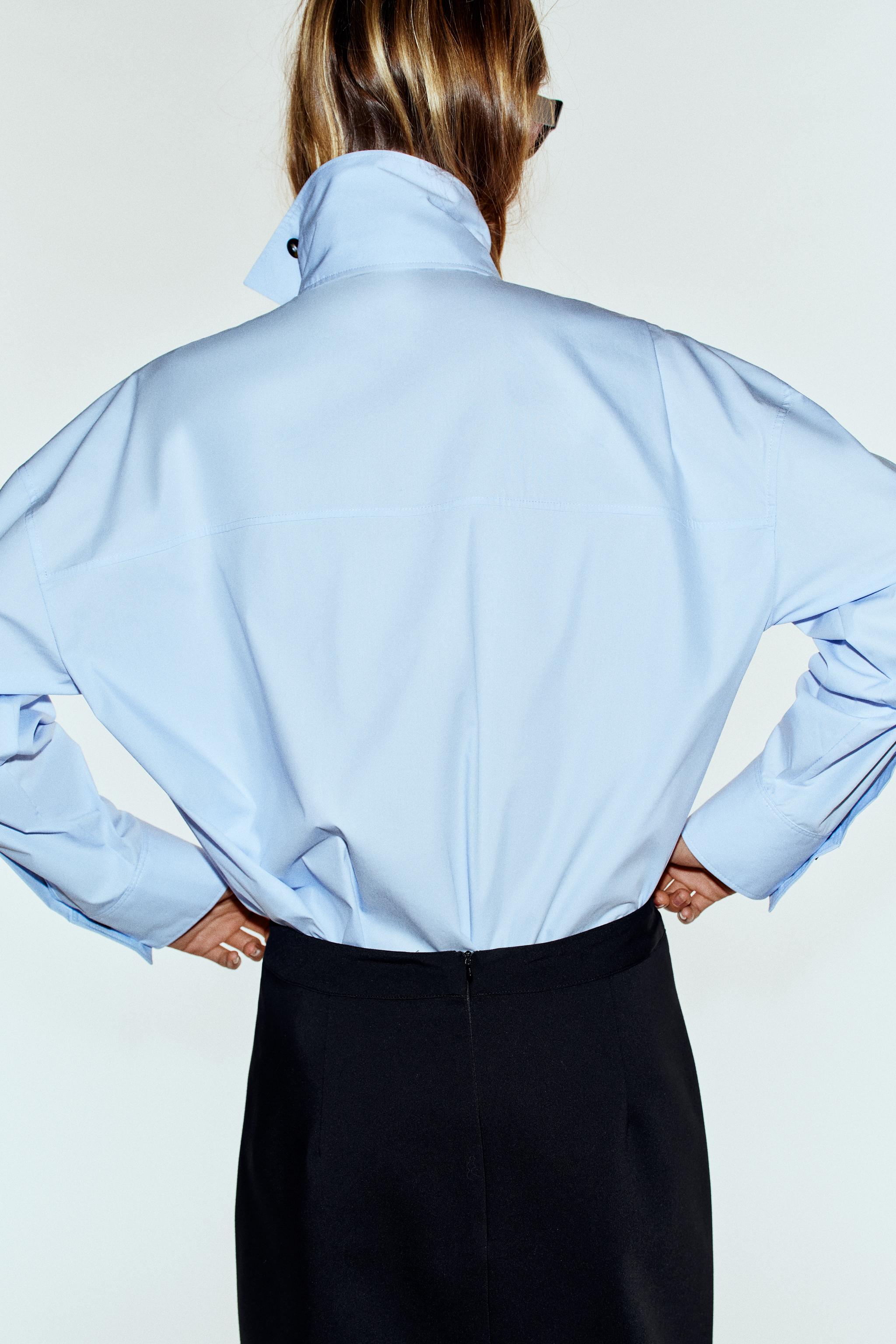 HIGH-NECK POPLIN SHIRT