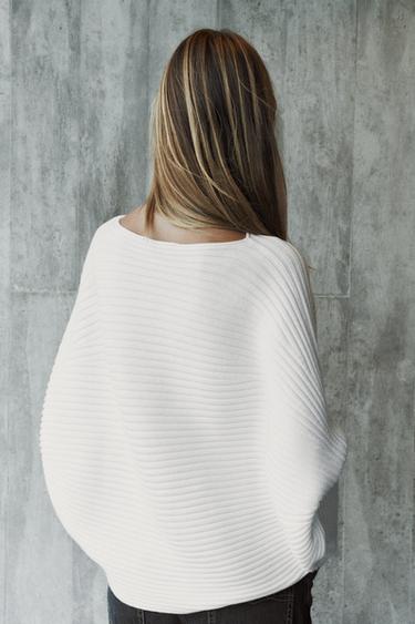 VOLUME TEXTURED KNIT JUMPER - White by Zara - Image 4