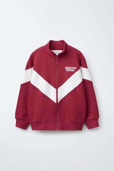 SPORTY ZIP-UP SWEATSHIRT - Red by Zara