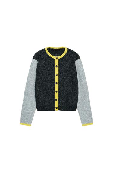 GILET EN MAILLE COULEUR BLOCK - Multicolore de Zara