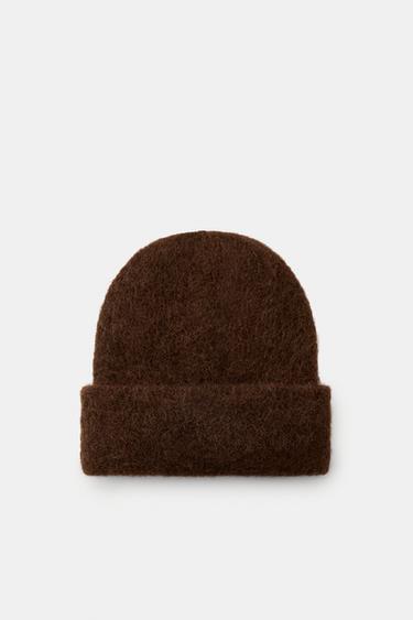 TRICOT BEANIE MET OMSLAG - Bruin van Zara