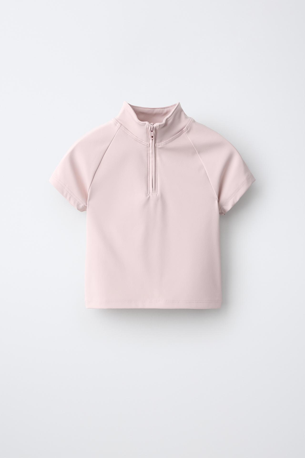 SPORTY ZIP T-SHIRT — Pink