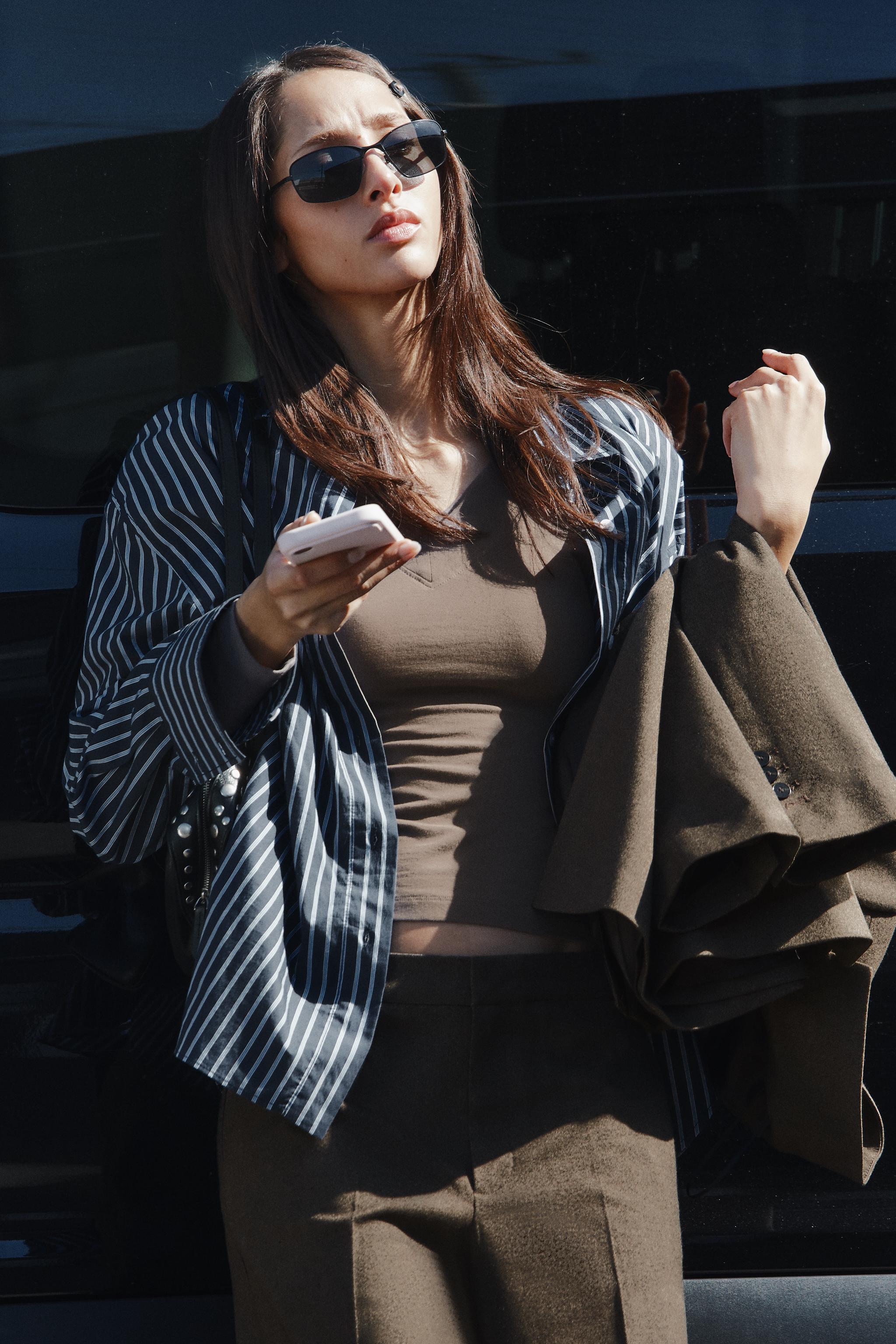 STRIPED OVERSIZED POPLIN SHIRT