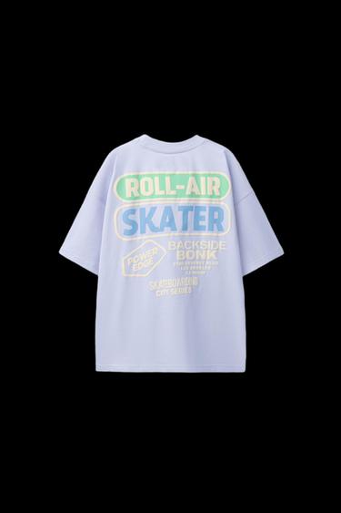 T-SHIRT MIT SKATE-RELIEF - Flieder von Zara