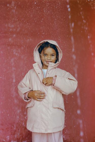 COATED WATER-REPELLENT JACKET WITH FAUX FUR LINING - Pink by Zara