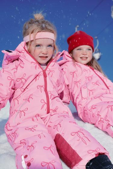 LONG WATER-RESISTANT AND WINDPROOF JUMPSUIT WITH BOWS - Pink by Zara