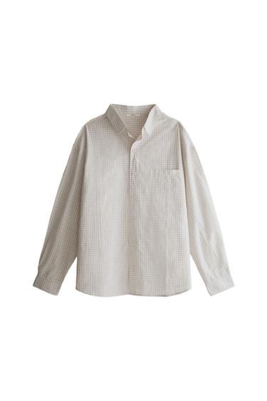 CHECKED COTTON SHIRT - Ecru by Zara