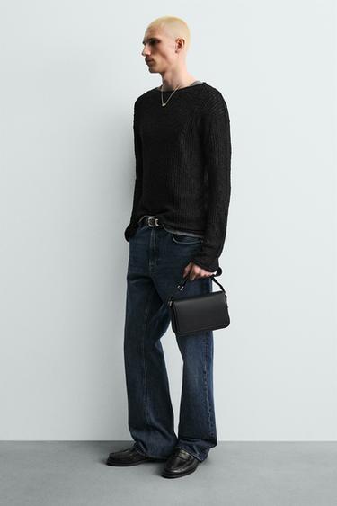 BOLSA A TIRACOLO TEXTURIZADA - Preto da Zara - Imagem 0