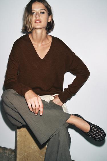 STUDDED MESH BALLERINAS - Black by Zara