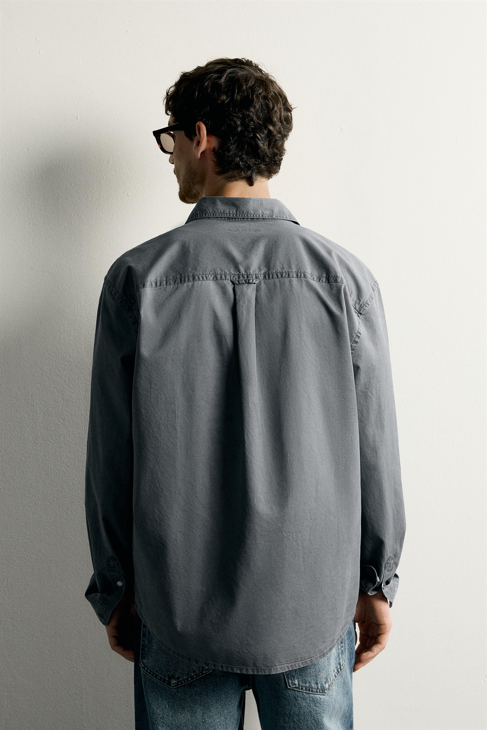 Мужские рубашки Zara WASHED RELAXED-FIT SHIRT — фото 3