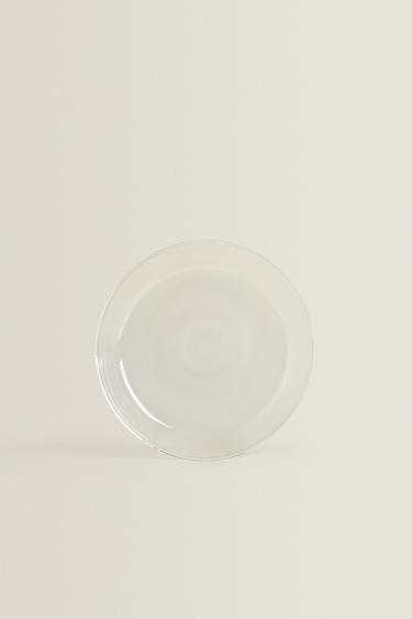 BOROSILICATE GLASS SIDE PLATE WITH RIM — Transparent 1
