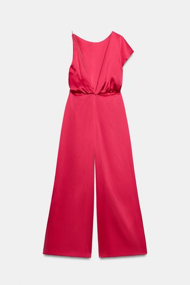 COMBINAISON ASYMÉTRIQUE SATINÉE - Fuchsia de Zara - Image 6