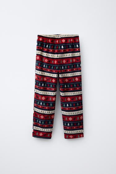 AGES 6-14 / SOFT TEXTURE TREE PRINT PYJAMAS - Red by Zara - Image 4