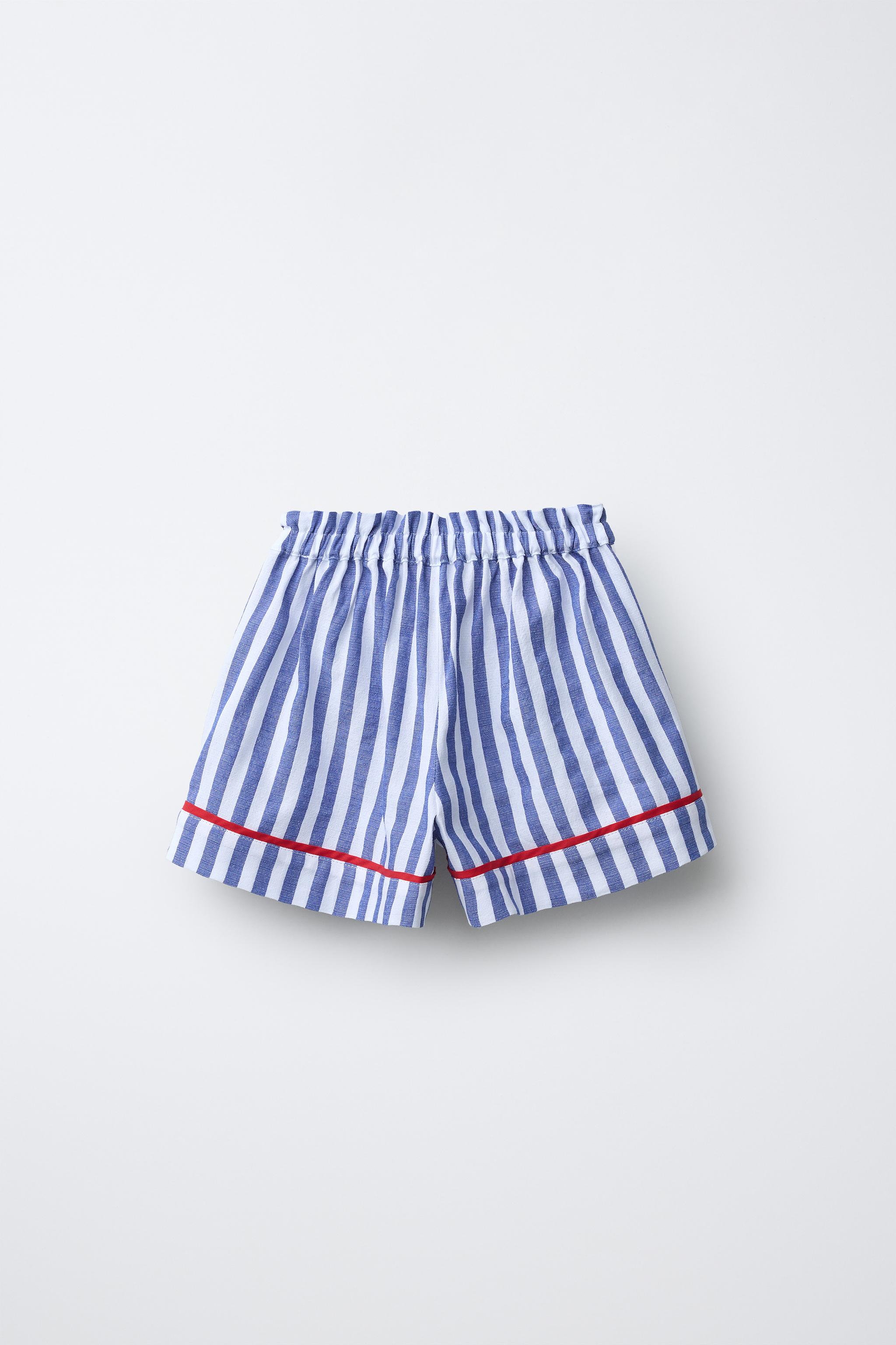 SHORT À RAYURES ET LISERÉS