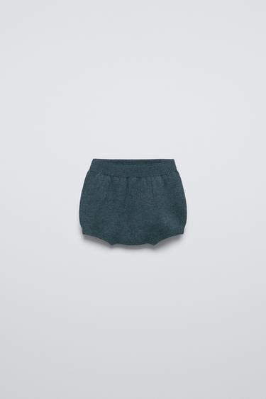 Zara 100% MERINO WOOL BLOOMERS - Petrol blue