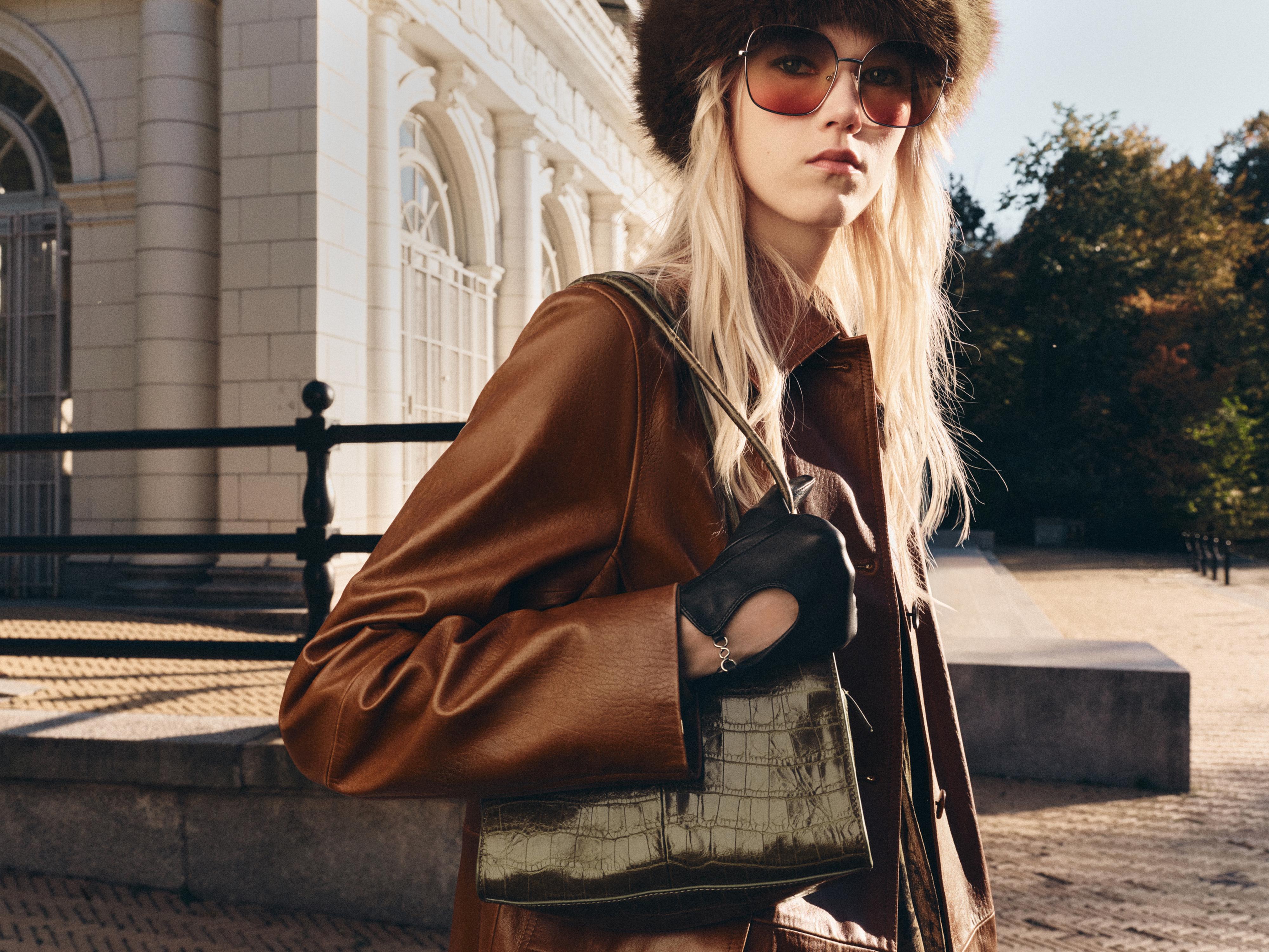 Leather Shoulder Bag by Zara