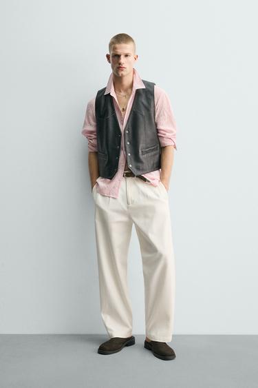 FLOWING CHECK SHIRT - Pastel pink by Zara - Image 0