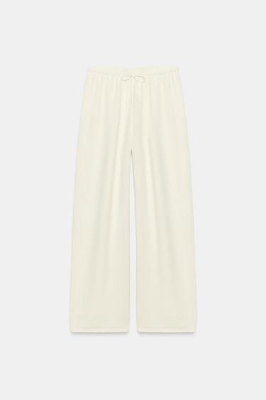 PANTALÓN CINTURA AJUSTABLE - Crudo de Zara - Imagen 0