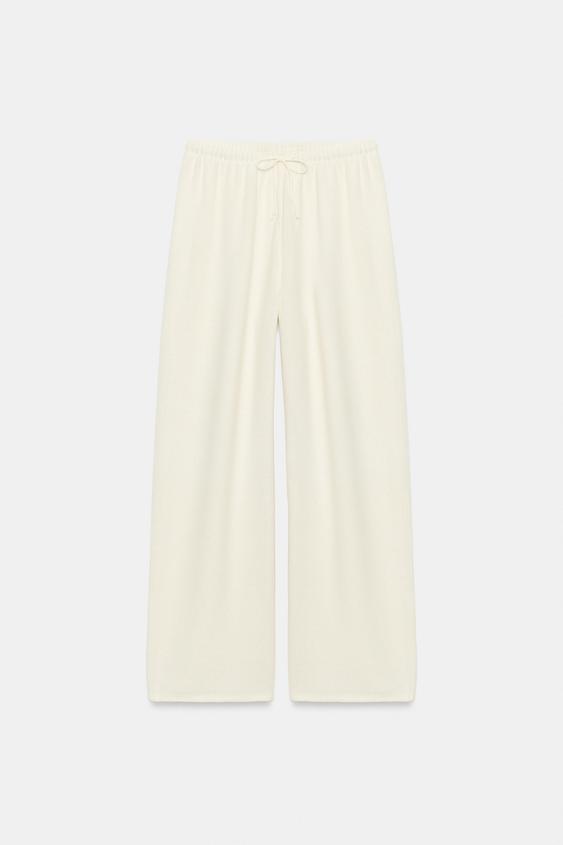 ADJUSTABLE WAIST TROUSERS - Ecru by Zara - Image 0