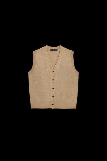 TOP-WESTE AUS GLATTSTRICK - Hellbraun von Zara - Bild 0