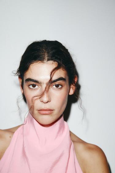 VESTIDO MINI HALTER FLUIDO - Rosa tiza de Zara