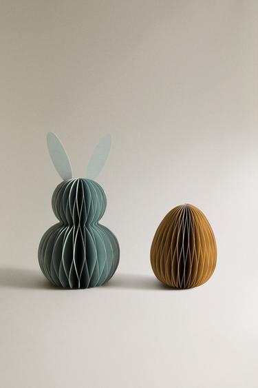 LOT D'ORNEMENTS DÉCORATIFS EN PAPIER PÂQUES (LOT DE 2) - Crème de Zara