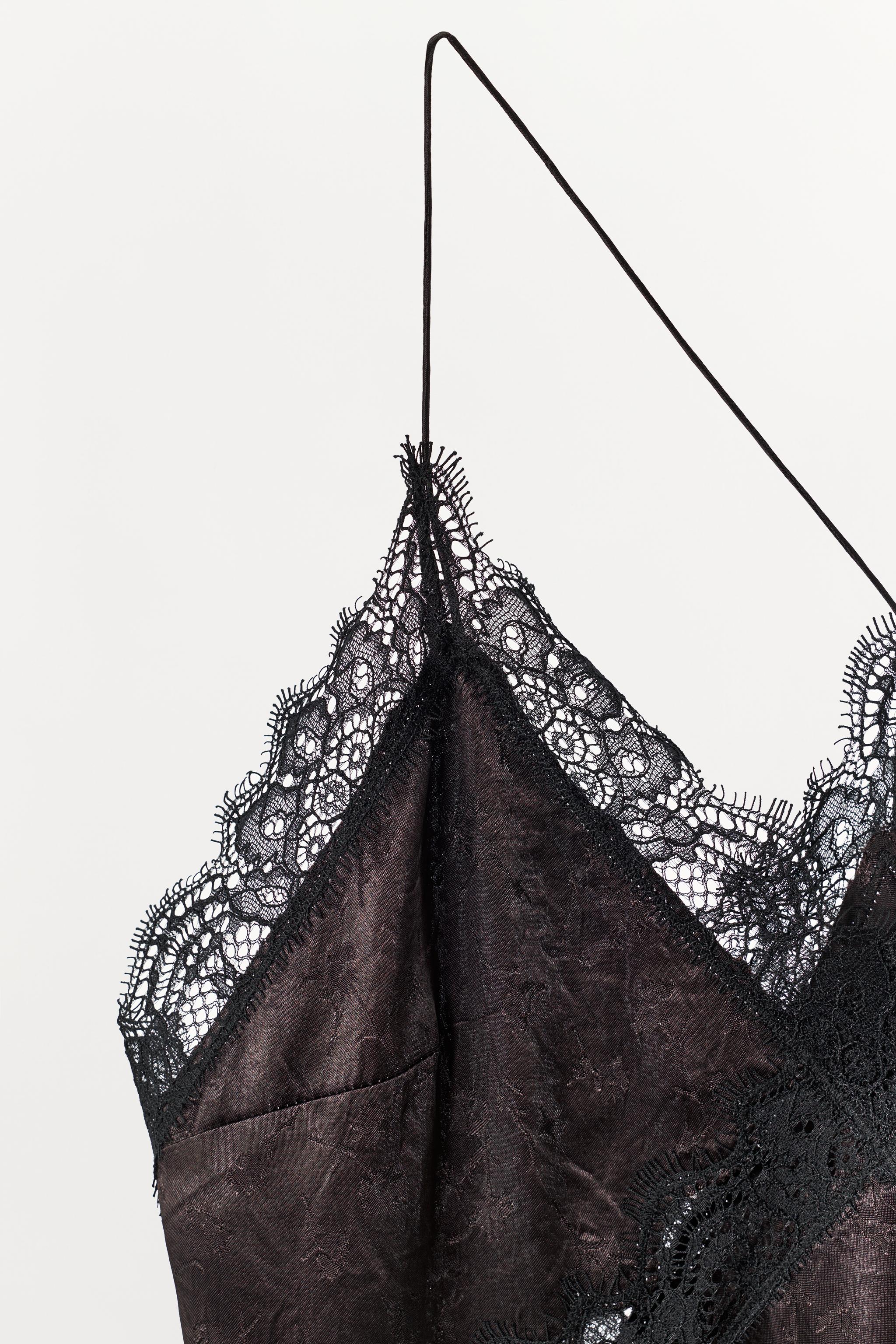 SATIN LACE JACQUARD TOP
