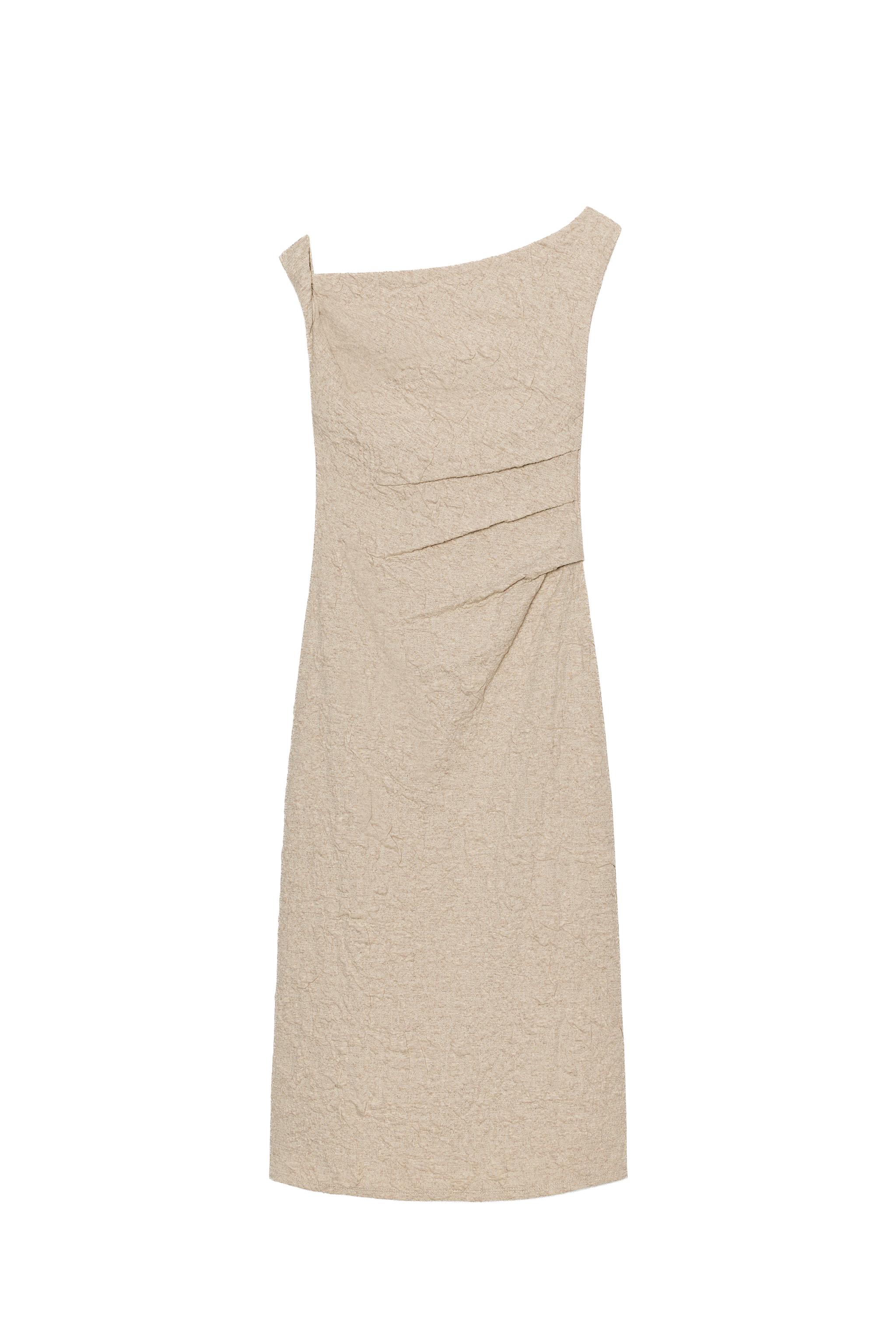 JACQUARD DRESS WITH PLEATS