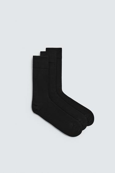 CHAUSSETTES STRUCTURE LÉGÈRE LOT DE 3 - Noir de Zara