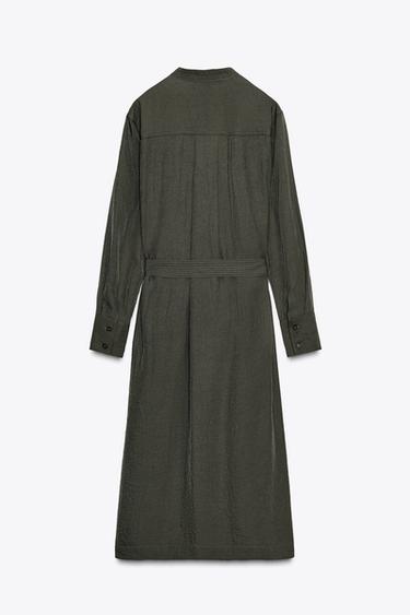 ZW COLLECTION MIDI BELTED DRESS - Mid-green by Zara - Image 9