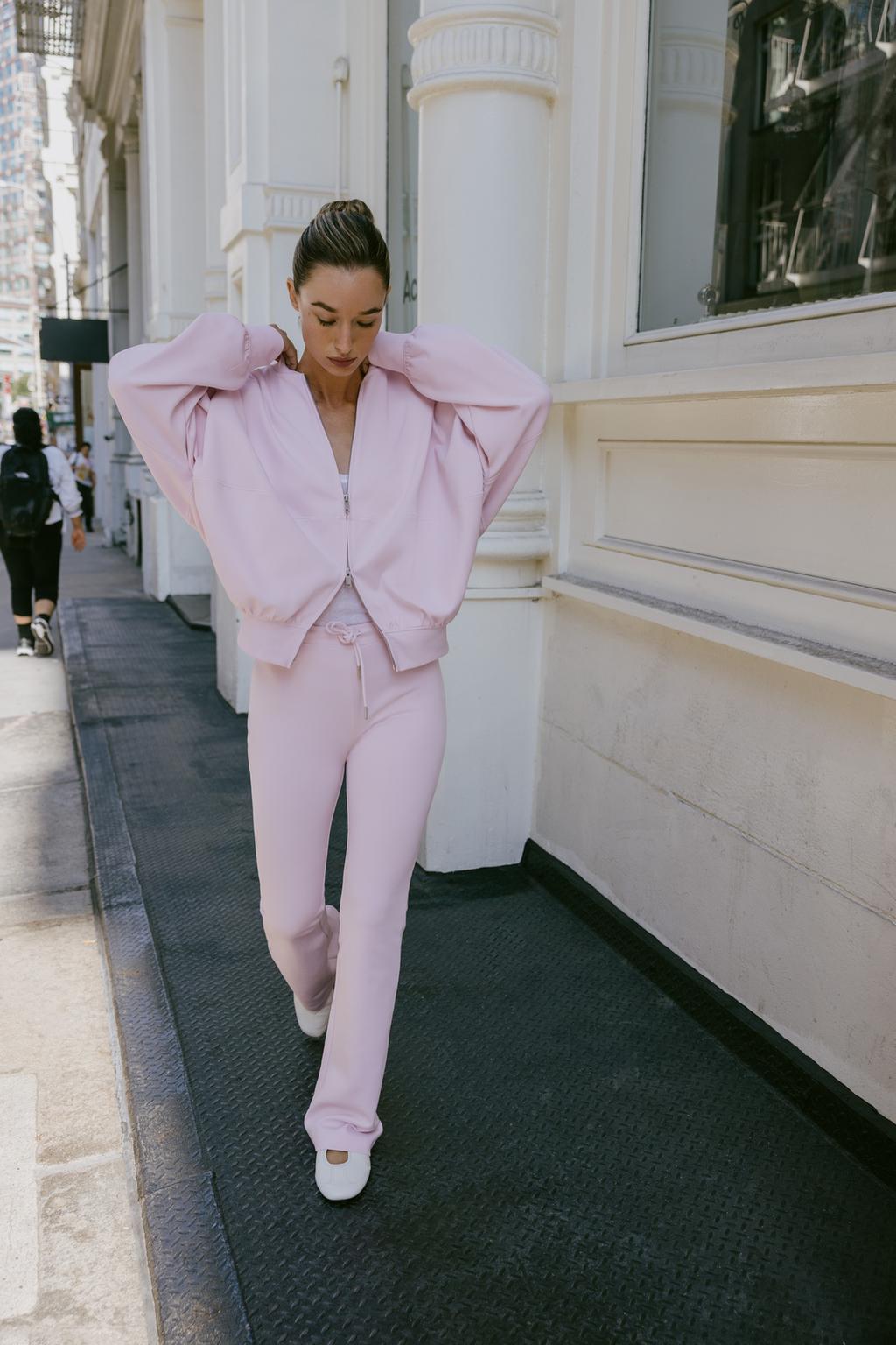 CHÁNDAL INTERLOCK CHAQUETA BOMBER Y PANTALÓN FLARE