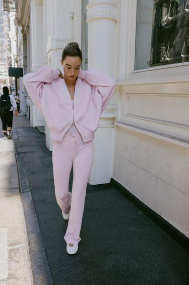 CAZADORA BOMBER INTERLOCK - Rosa de Zara