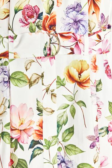 PRINTED POPLIN MIDI DRESS - Multicoloured by Zara - Image 8